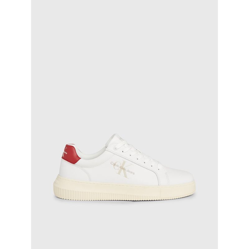 CALVIN KLEIN - Tenis blanco blanco de cuero robusto Calvin Klein