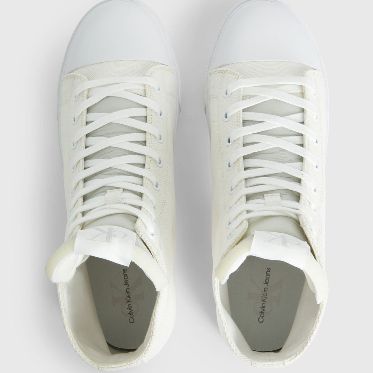 CALVIN KLEIN - Tenis Blanco Corte Alto Vulcanizados Para Hombre Calvin Klein