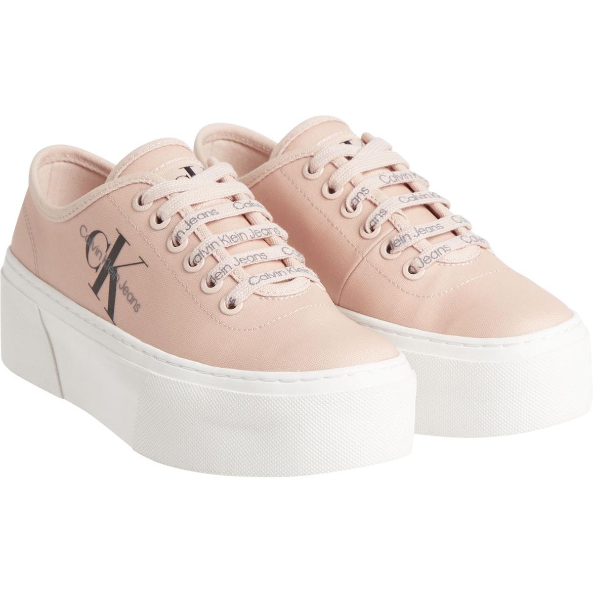CALVIN KLEIN - Tenis rosado de lona con plataforma Calvin Klein