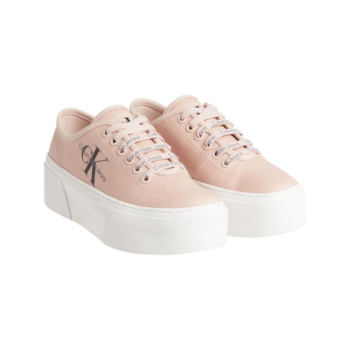 CALVIN KLEIN - Tenis rosado de lona con plataforma Calvin Klein