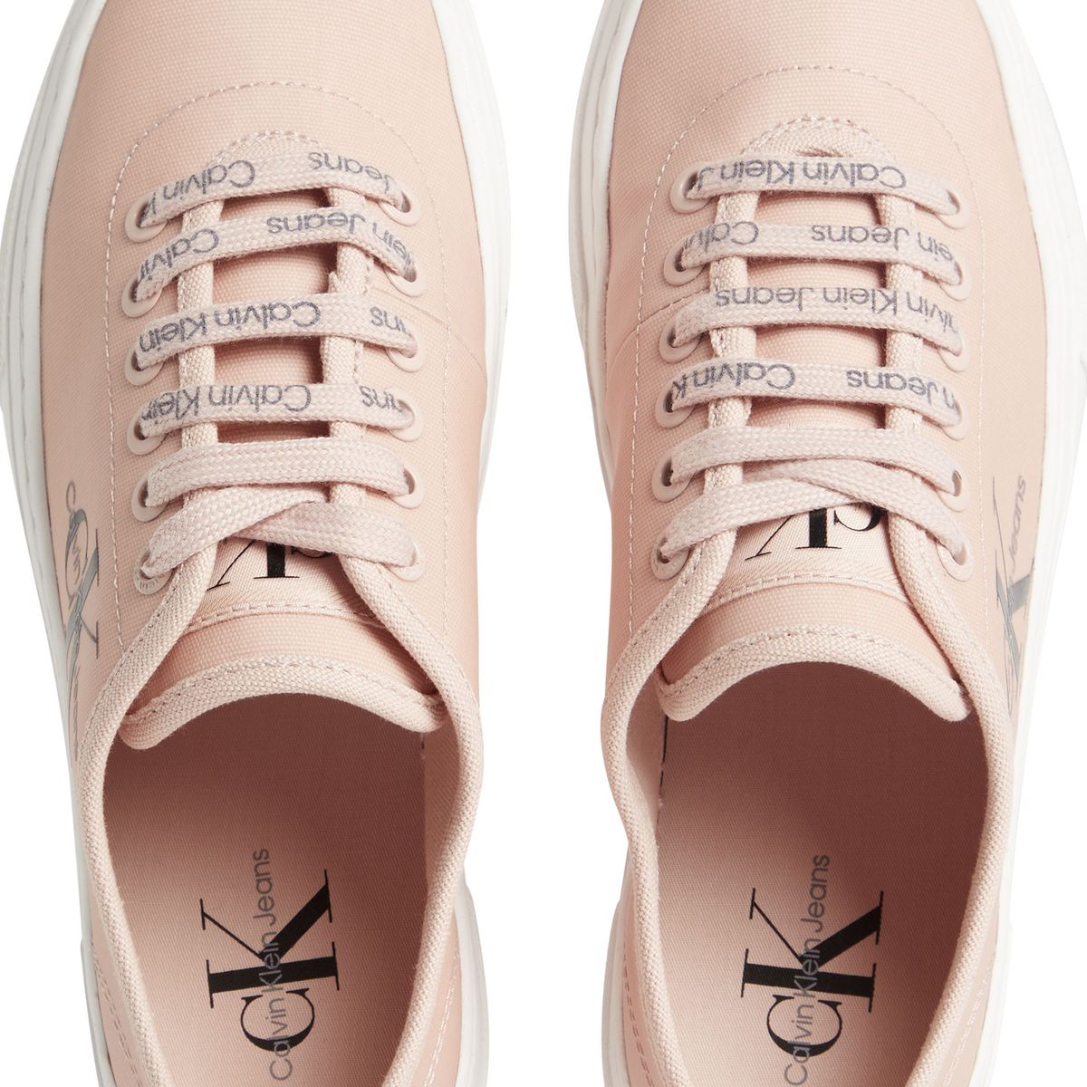 CALVIN KLEIN - Tenis rosado de lona con plataforma Calvin Klein