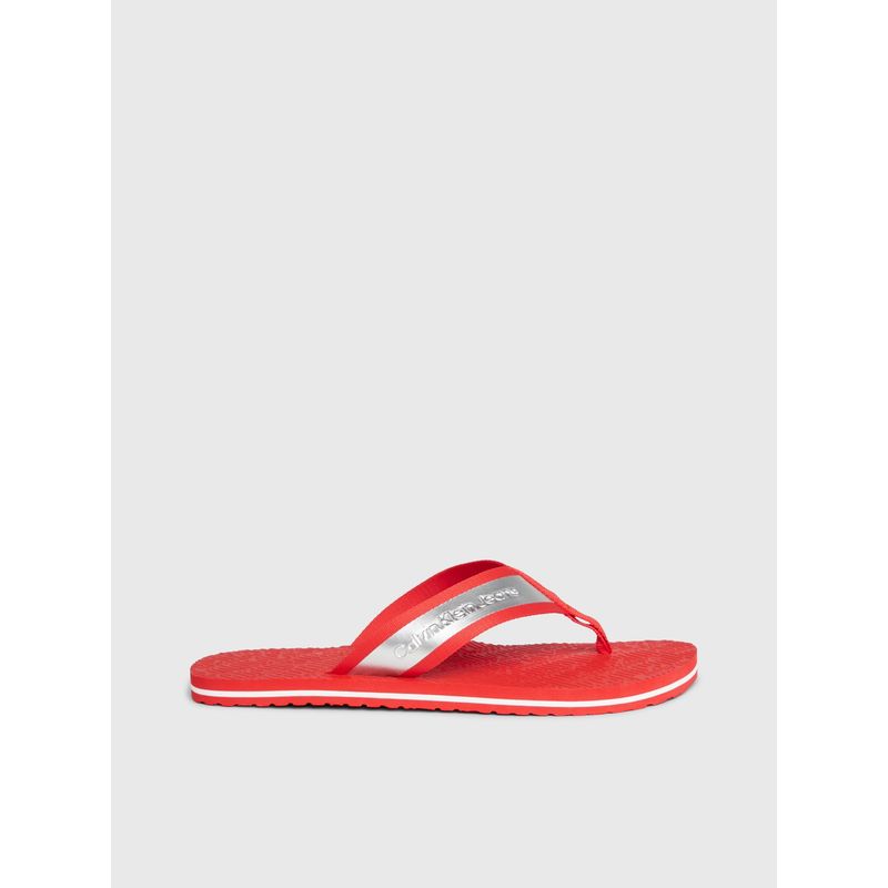 CALVIN KLEIN - Sandalias Rojas Con Detalles Metálicos Calvin Klein