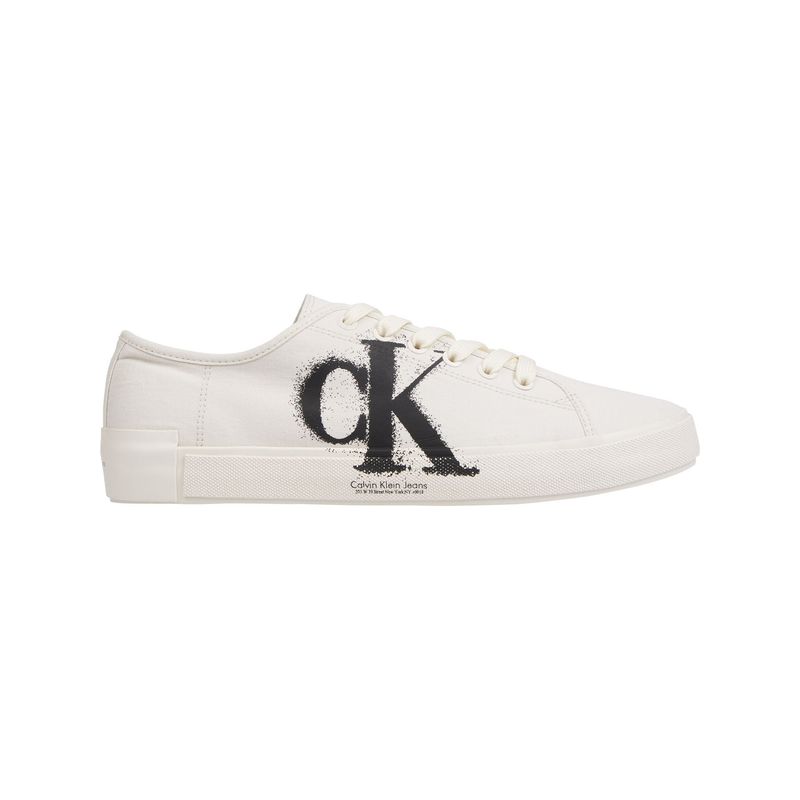 CALVIN KLEIN - Tenis blanco bajos vulcanizados Calvin Klein