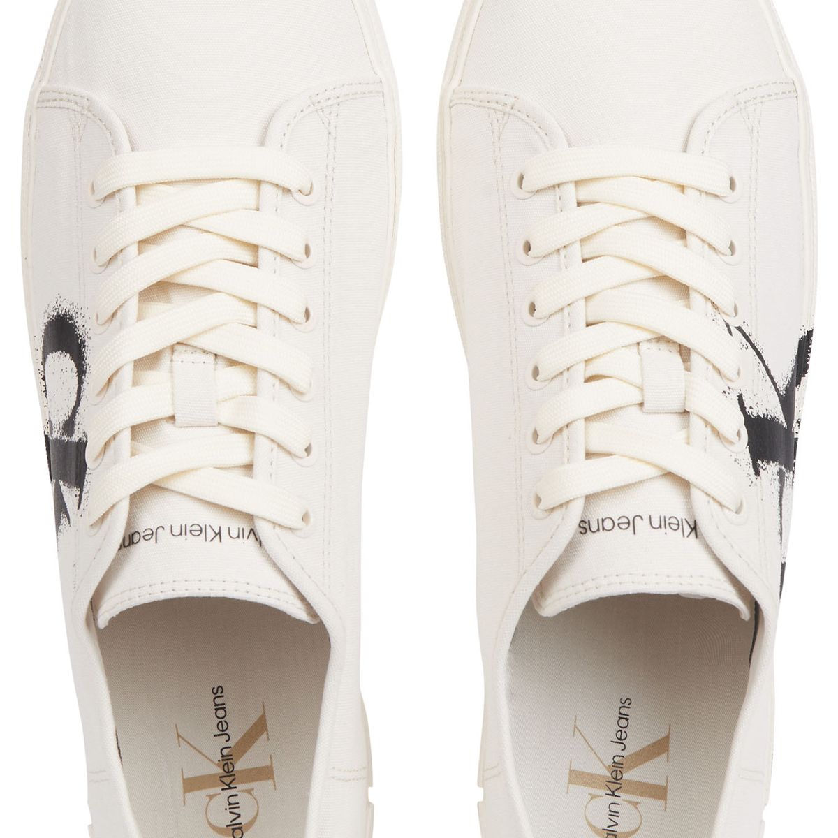 CALVIN KLEIN - Tenis blanco bajos vulcanizados Calvin Klein
