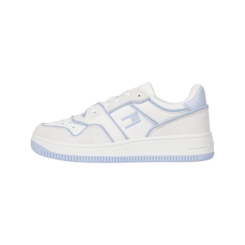TOMMY HILFIGER - Tenis blanco de baloncesto retro de tacos finos Tommy Hilfiger