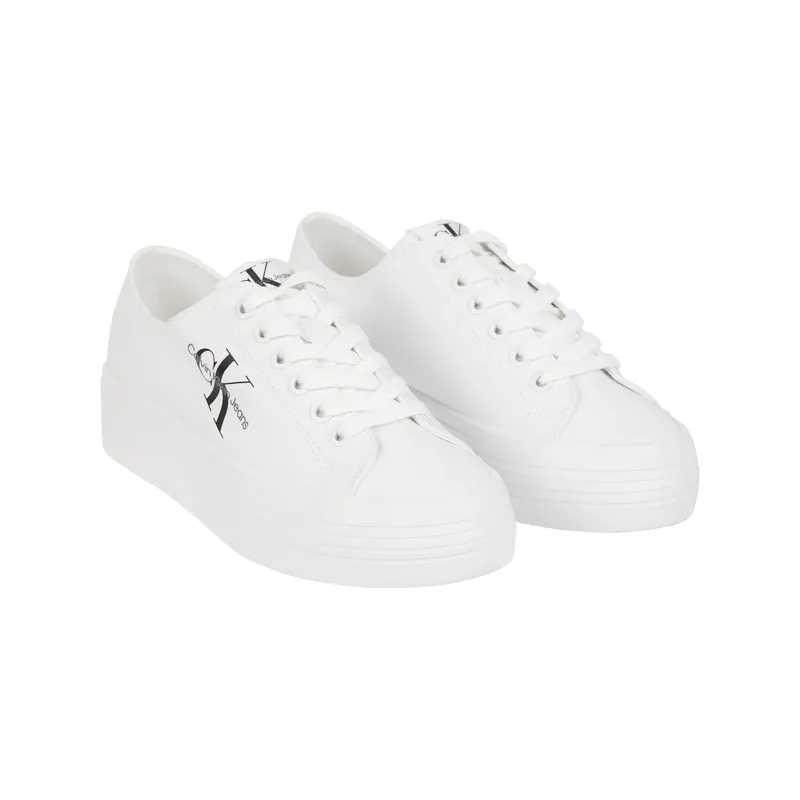 CALVIN KLEIN - Tenis blanco blanco casuales con plataforma Calvin Klein