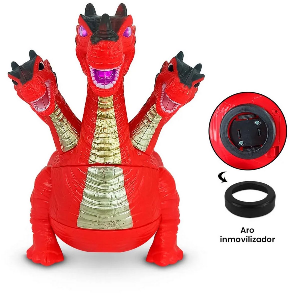 DAYOSHOP - Robot Transformer Dragon 3 Cabeza Dinosaurio Robot + Bateria