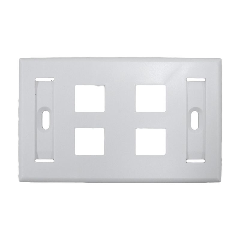 VCP - Faceplate plano VCP 4 puertos tipo keystone blanco