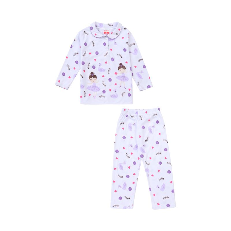 SANTANA - Pijama Cenefa Niña Lila Fuerte