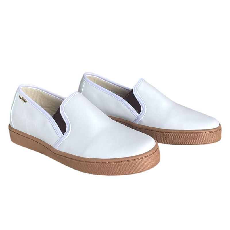 XIAN SHOES - Mocasin Oxford blanco suela cafe Hombre