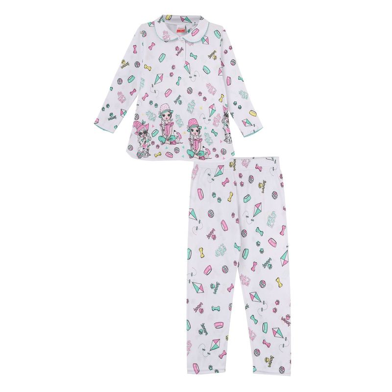 SANTANA - Pijama Niña Cenefa Fucsia