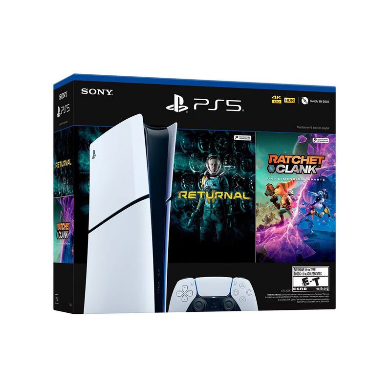 PLAYSTATION - Consola PS5 Digital Slim+1Control inalámbrico+Returnal+Ratchet & Clank_.