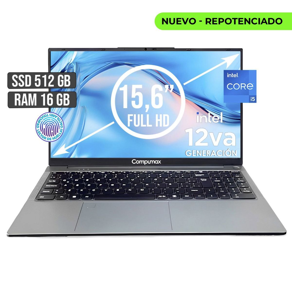 COMPUMAX - PORTATIL COMPUMAX INTEL CORE I5-12450H SSD 512GB RAM 16GB LED 15,6 FULL HD