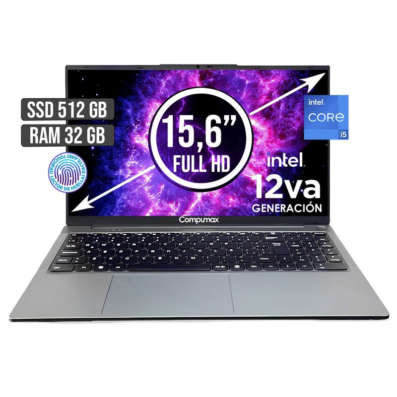 COMPUMAX - PORTATIL COMPUMAX INTEL CORE I5-12450H SSD 512GB RAM 32GB LED 15,6 FULL HD