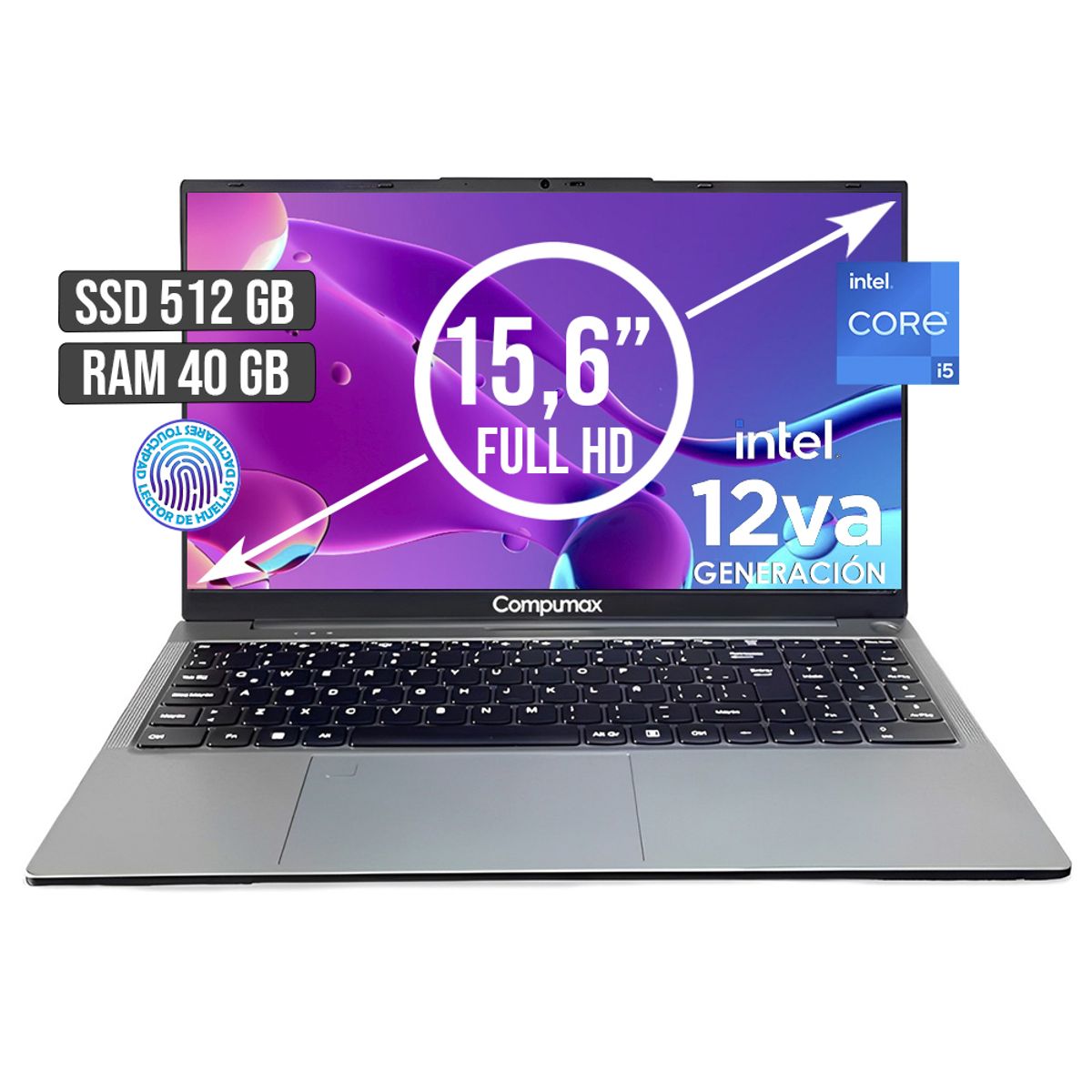 COMPUMAX - PORTATIL COMPUMAX INTEL CORE I5-12450H SSD 512GB RAM 40GB LED 15,6 FULL HD