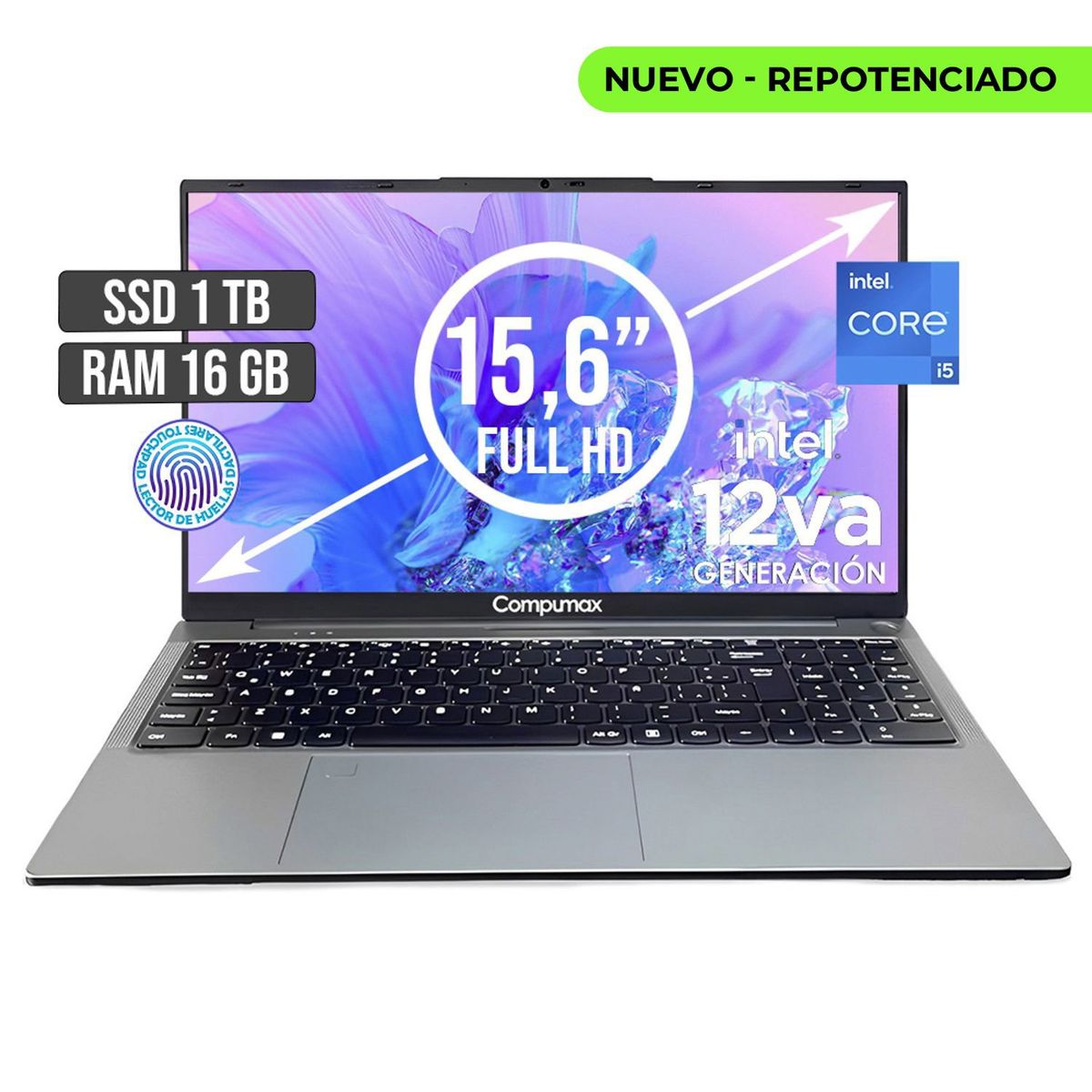 COMPUMAX - PORTATIL COMPUMAX INTEL CORE I5-12450H SSD 1TB RAM 16GB LED 15,6 FULL HD