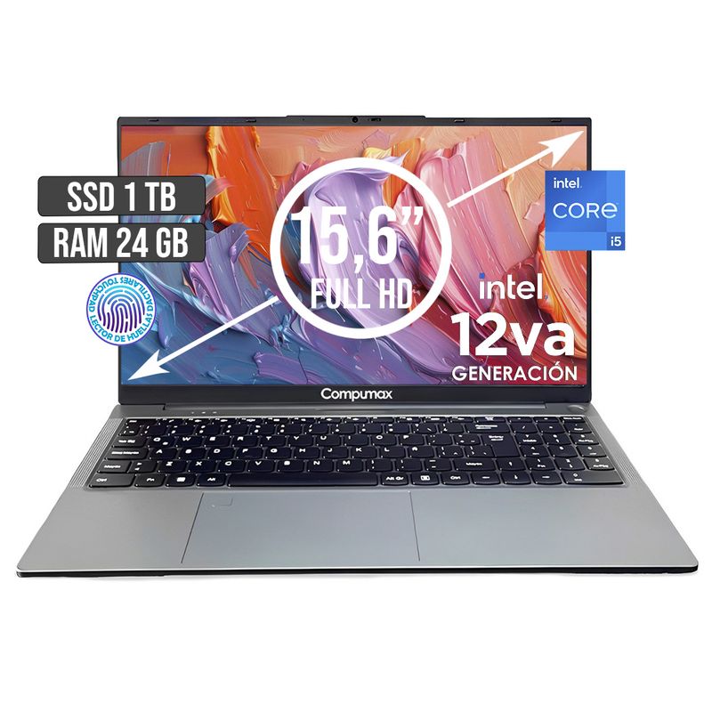 COMPUMAX - PORTATIL COMPUMAX INTEL CORE I5-12450H SSD 1TB RAM 24GB LED 15,6 FULL HD