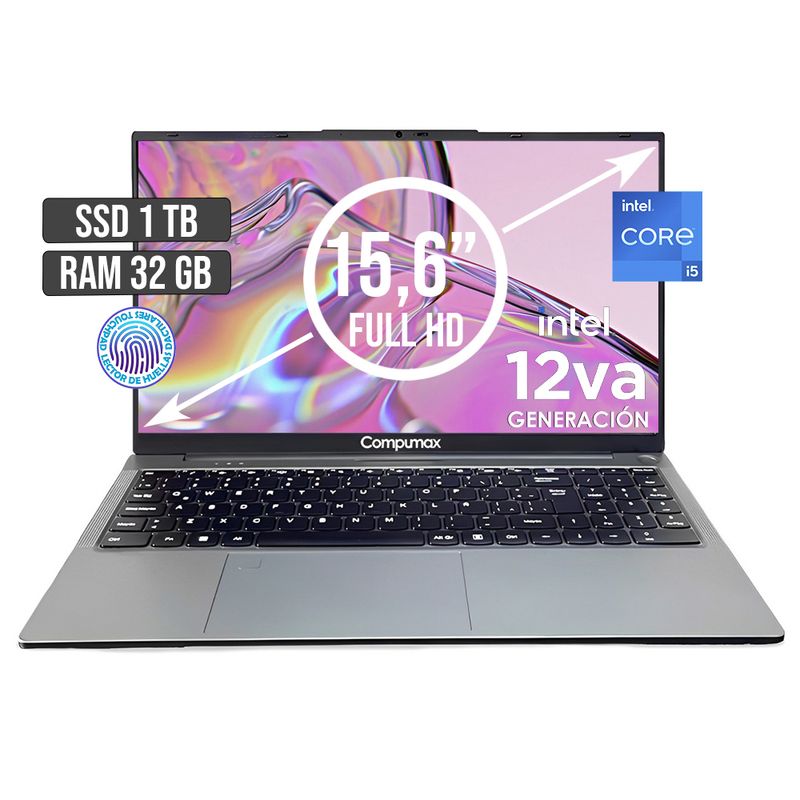COMPUMAX - PORTATIL COMPUMAX INTEL CORE I5-12450H SSD 1TB RAM 32GB LED 15,6 FULL HD