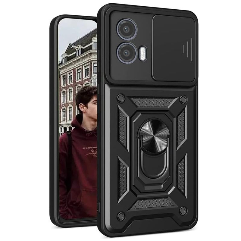GENERICO - Funda Estuche Case Slider Compatible Con Motorola G85 5G Negro