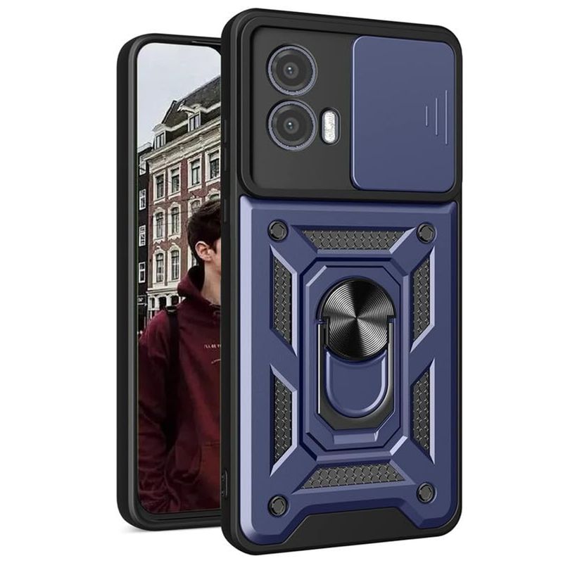 GENERICO - Funda Estuche Case Slider Compatible Con Motorola G85 5G Azul