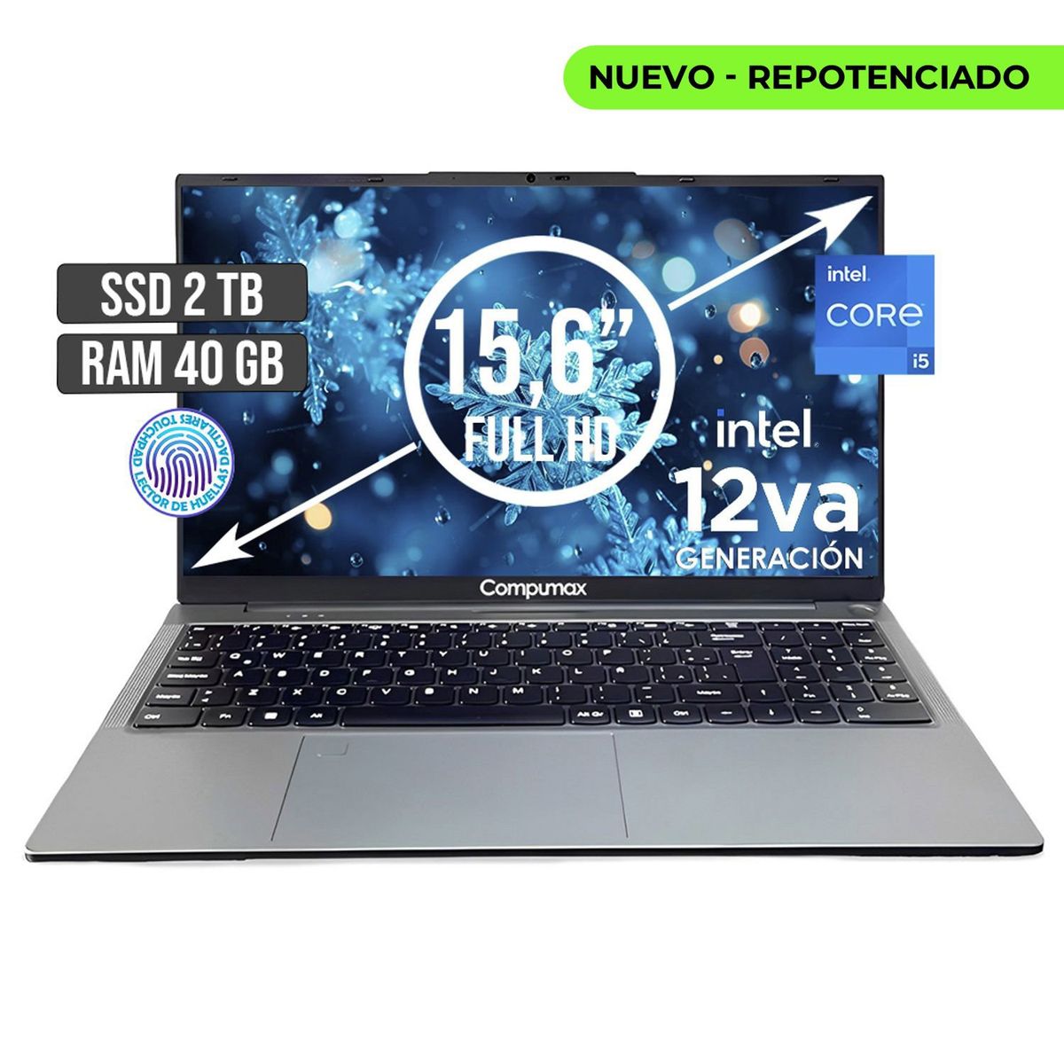 COMPUMAX - PORTATIL COMPUMAX INTEL CORE I5-12450H SSD 2TB RAM 40GB LED 15,6 FULL HD