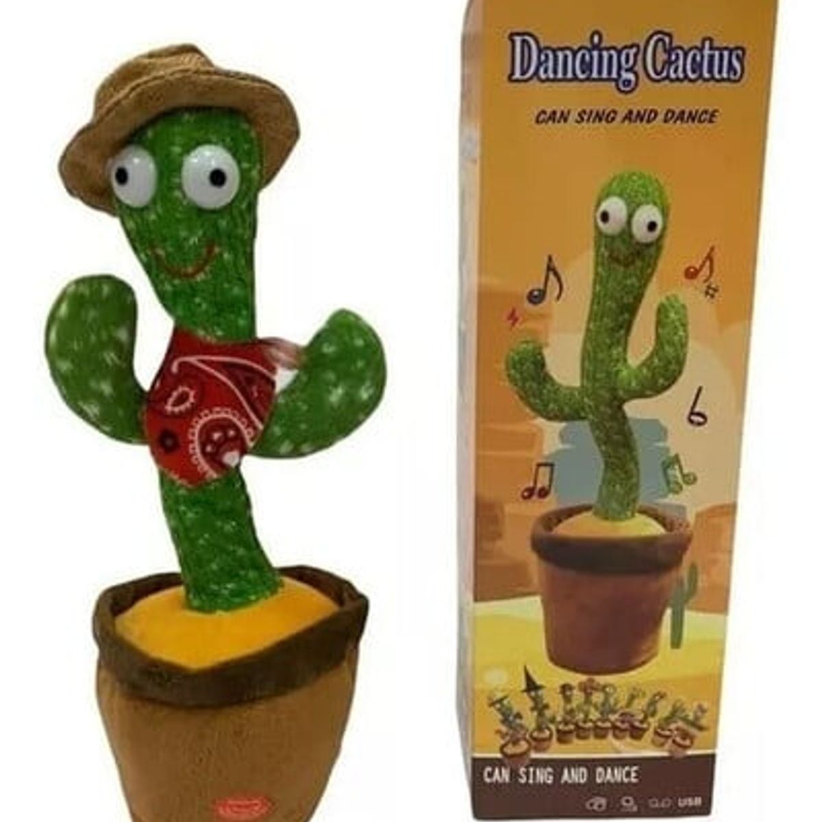 GENERICO - cactus bailarin toy imita voz sonido recargable usb
