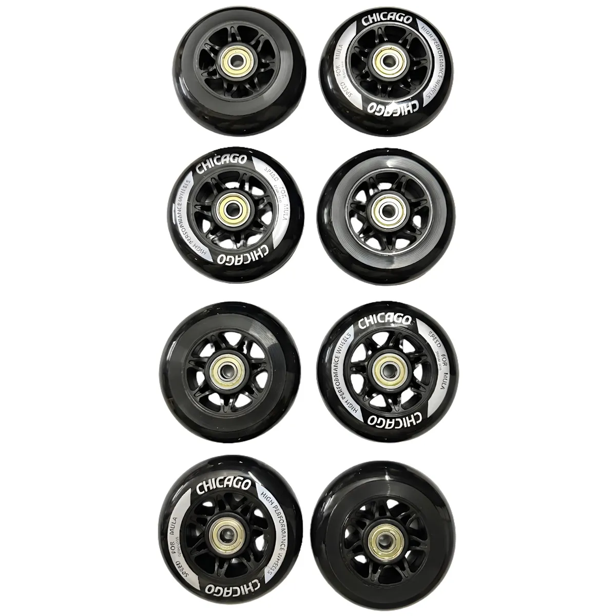 CHICAGO - Set X8 Ruedas Para Patinaje Semiprofesionales 84 mm Color Negro