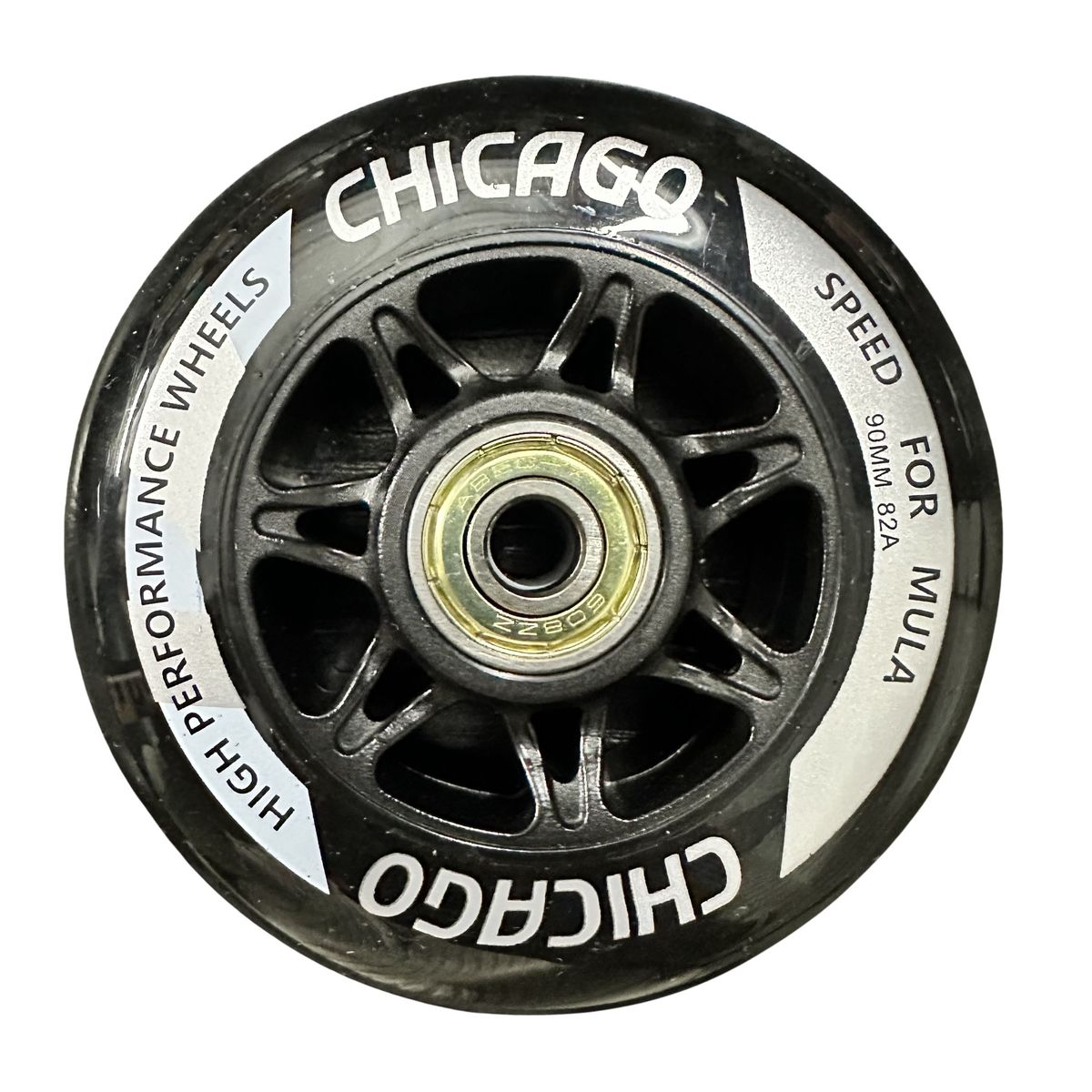 CHICAGO - Set X8 Ruedas para patinaje semiprofesionales 90 mm Color Negro