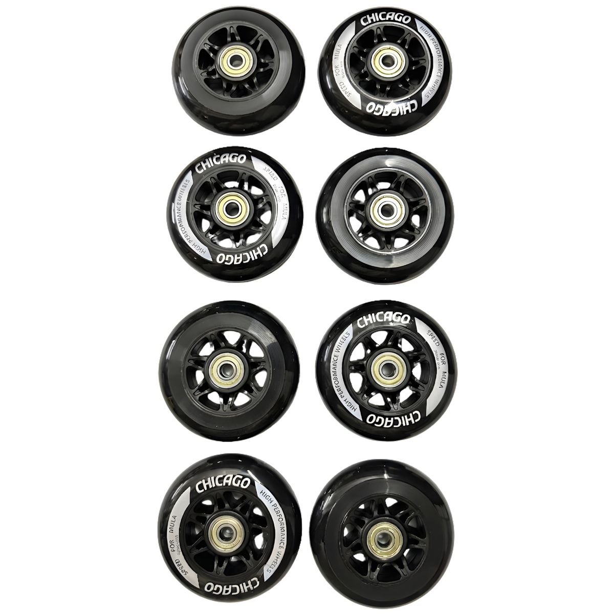 CHICAGO - Set X8 Ruedas para patinaje semiprofesionales 110 mm Color Negro