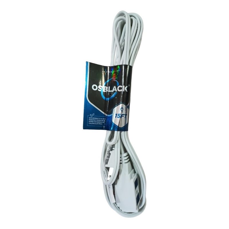 OSBLACK - Extensión Electrica 3 Tomas Industrial 4.5m 14 Awg 15 Ft