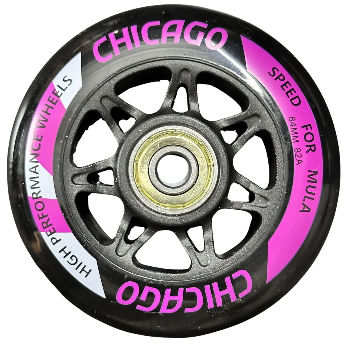 CHICAGO - Set X8 Ruedas Para Patinaje Semiprofesionales 100 mm Color Fucsia
