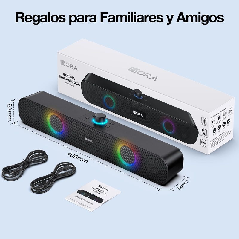 1HORA - Parlante Inalambrico Bluetooth Hasta 6 horas De Musica Barra Sonido