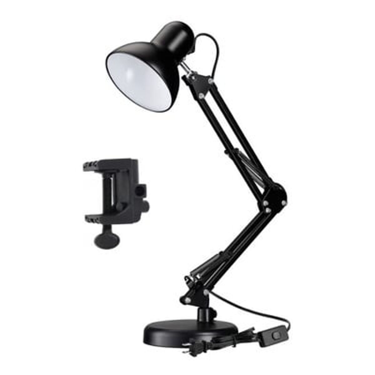 SEISA - Lámpara De Escritorio Articulada Pie Más Soporte Color Negra