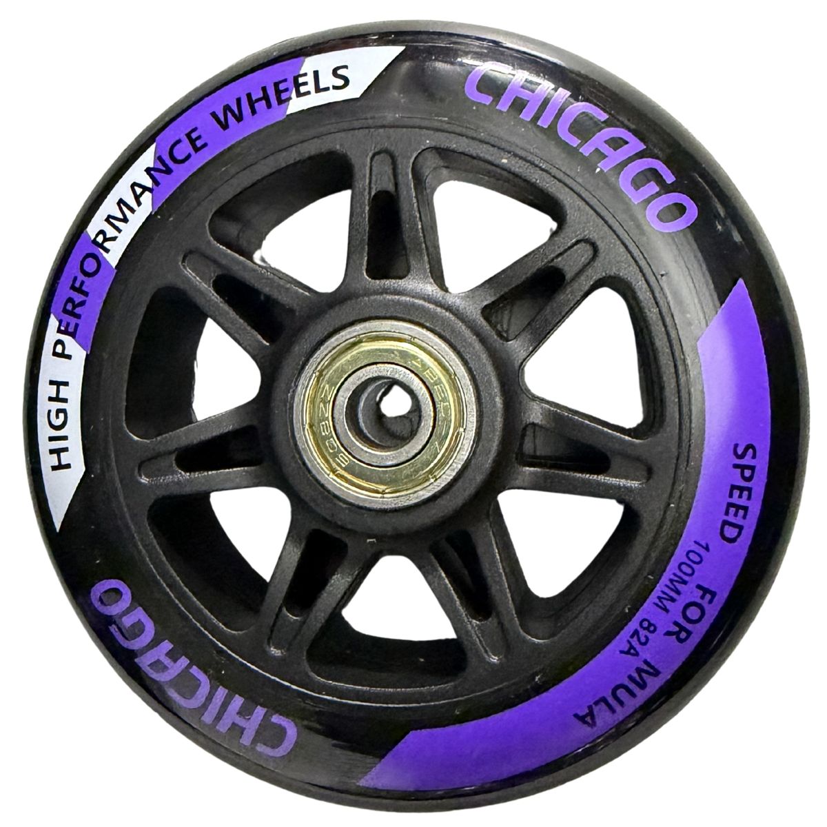 CHICAGO - Set X8 Ruedas para patinaje semiprofesionales 100 mm Color morado