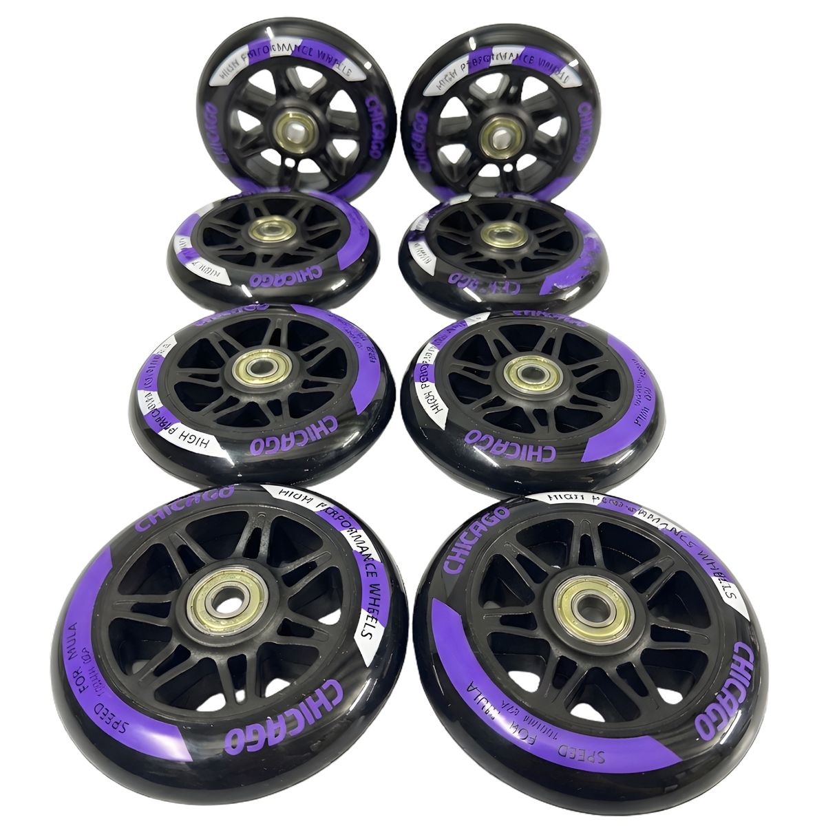 CHICAGO - Set X8 Ruedas Para Patinaje Semiprofesionales 110 mm Color Morado