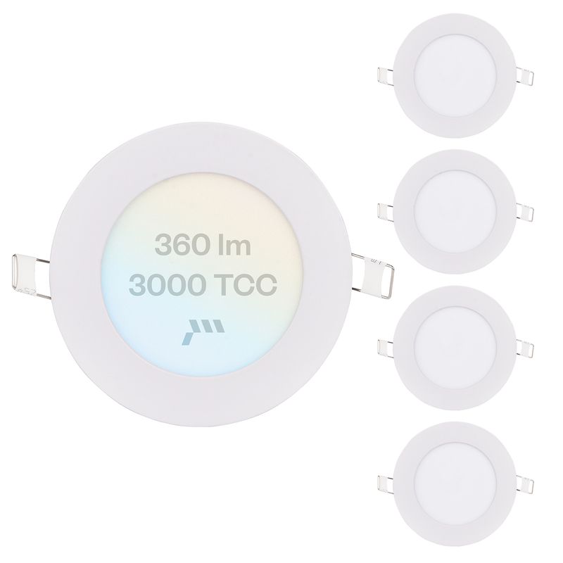 VCP - Panel Led 6w Incrustar Embutir Luz Cálida Pack X 5 Certifica