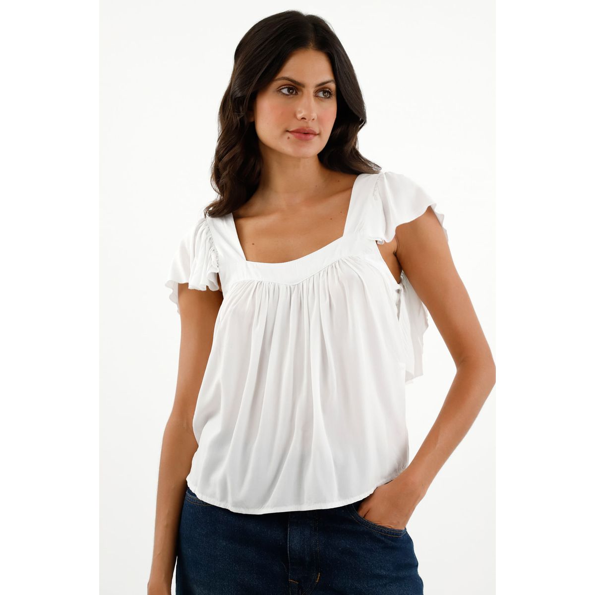 TENNIS - Camisa blanca de tiras con bolero para mujer