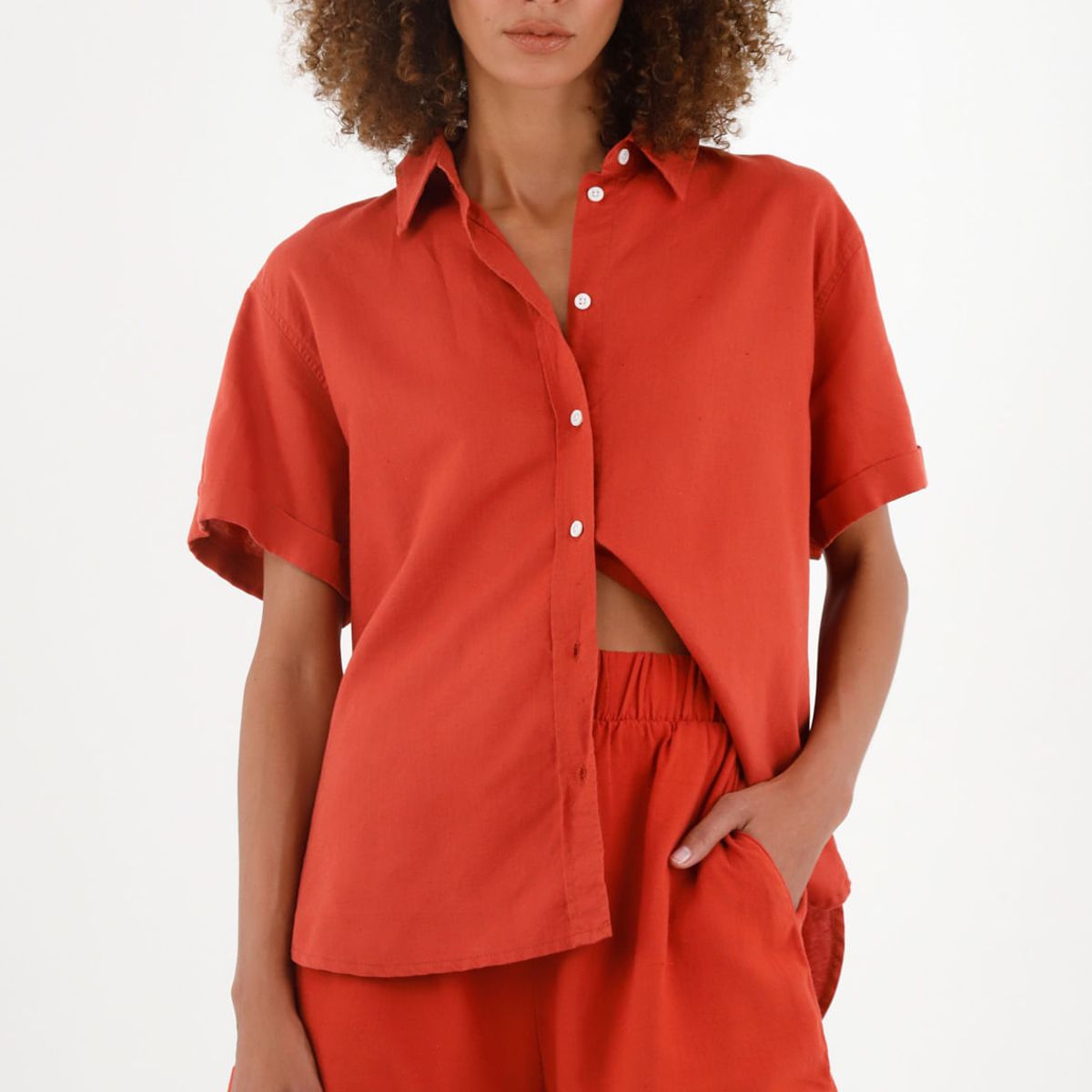 TENNIS - Camisa manga corta  de botones para mujer