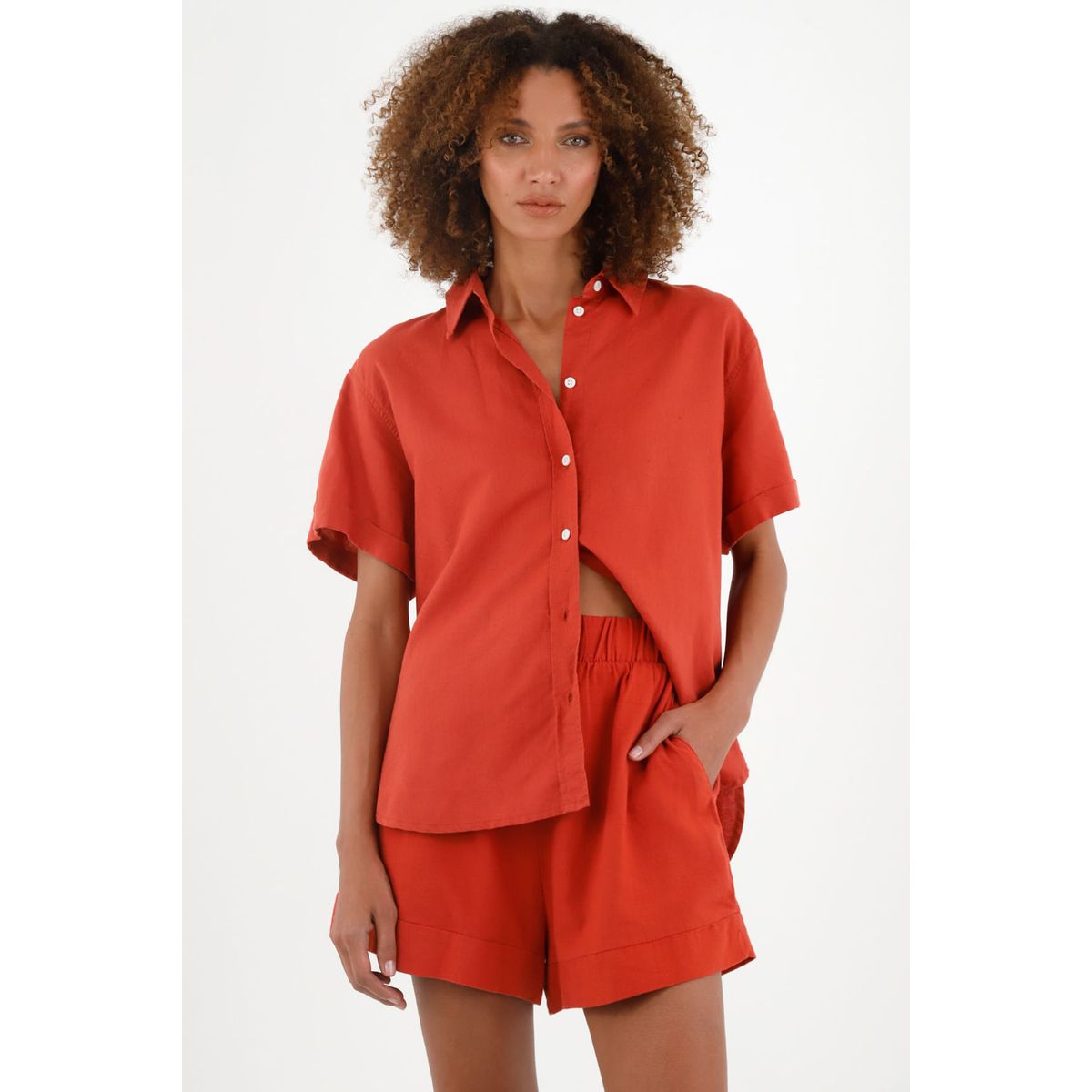 TENNIS - Camisa manga corta  de botones para mujer