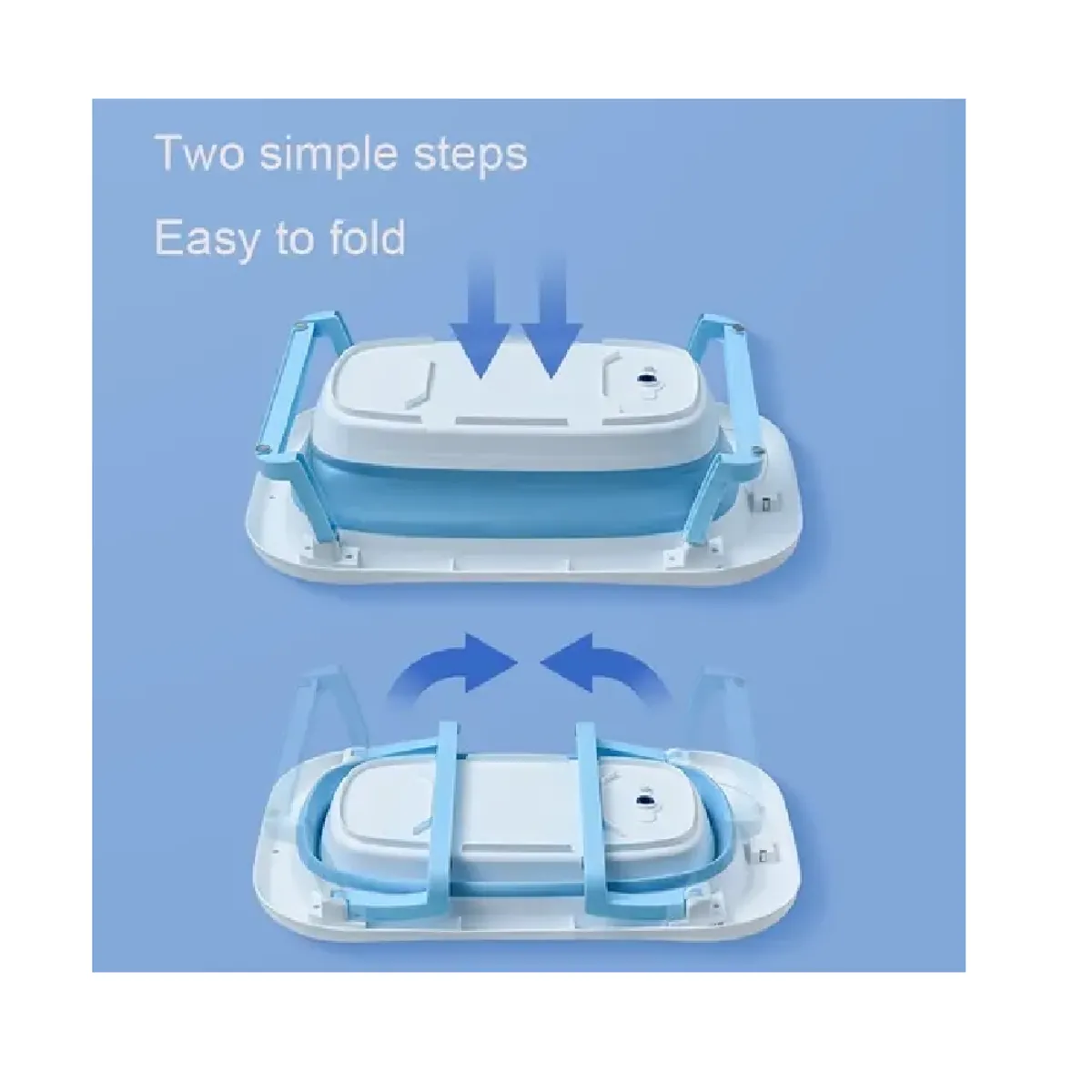 KIDSHOP - Bañera Tina Plegable Termometro Cojin Malla BZ-205 Azul