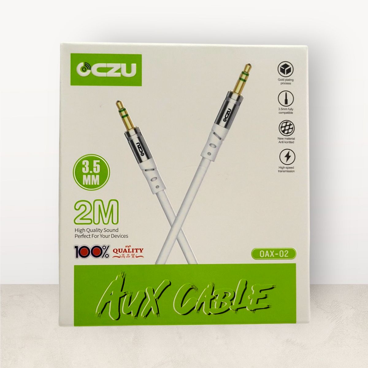 GENERICO - Cable Auxiliar Audio Estéreo Compatible Jack 3.5mm 2 Metros