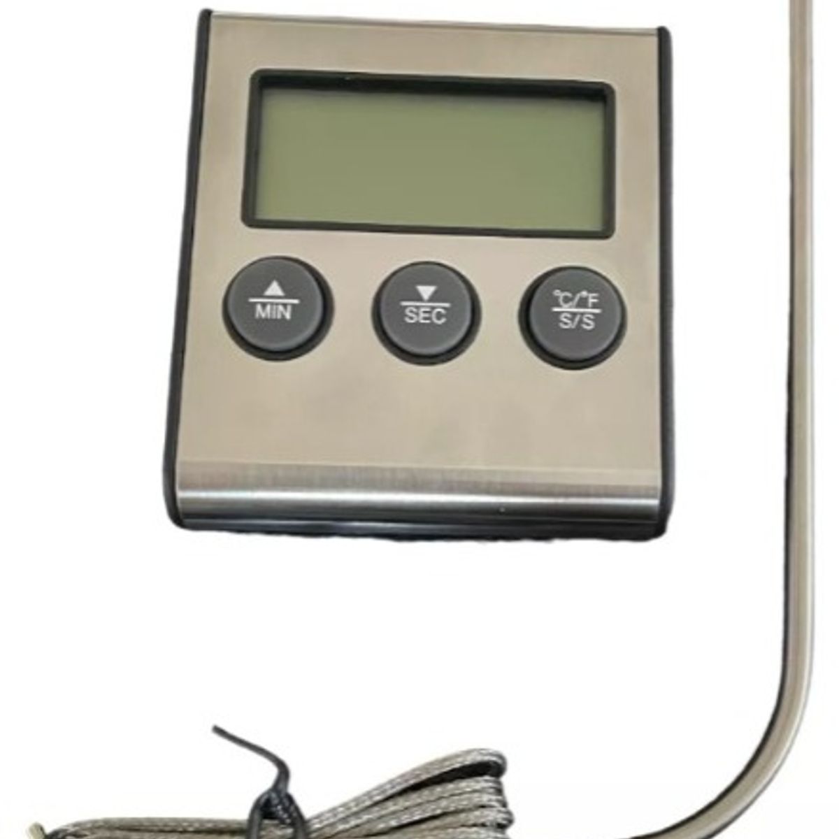 GENERICO - Termómetro Digital Nevera Bbq Timer Sonda Acero Iman Base