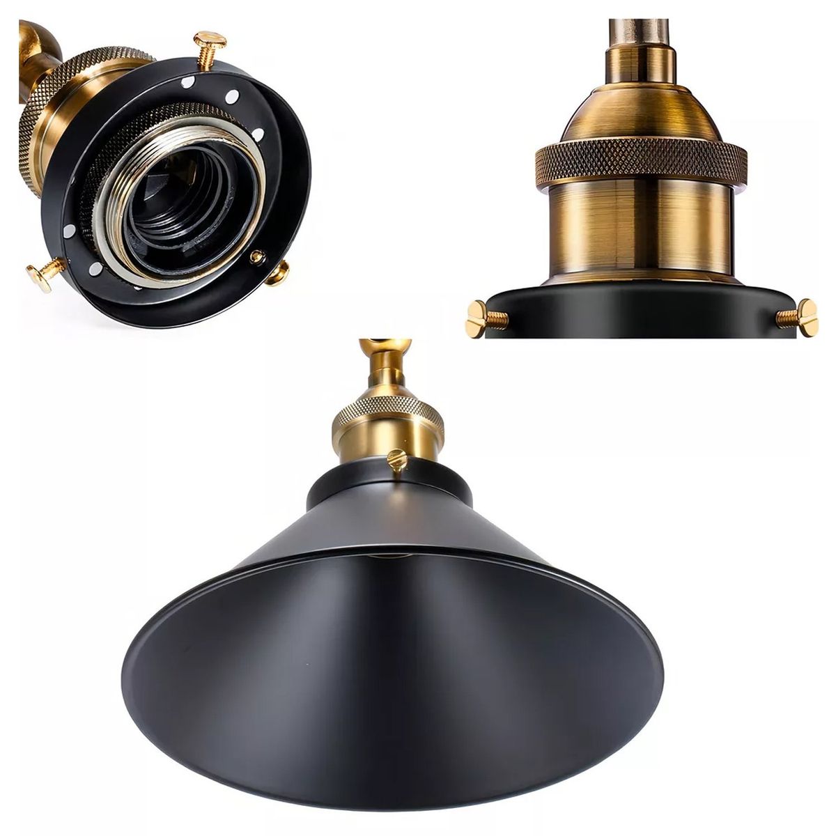 ONE PIXEL - Lampara Aplique De Pared Vintage Estilo Decoracion Negro