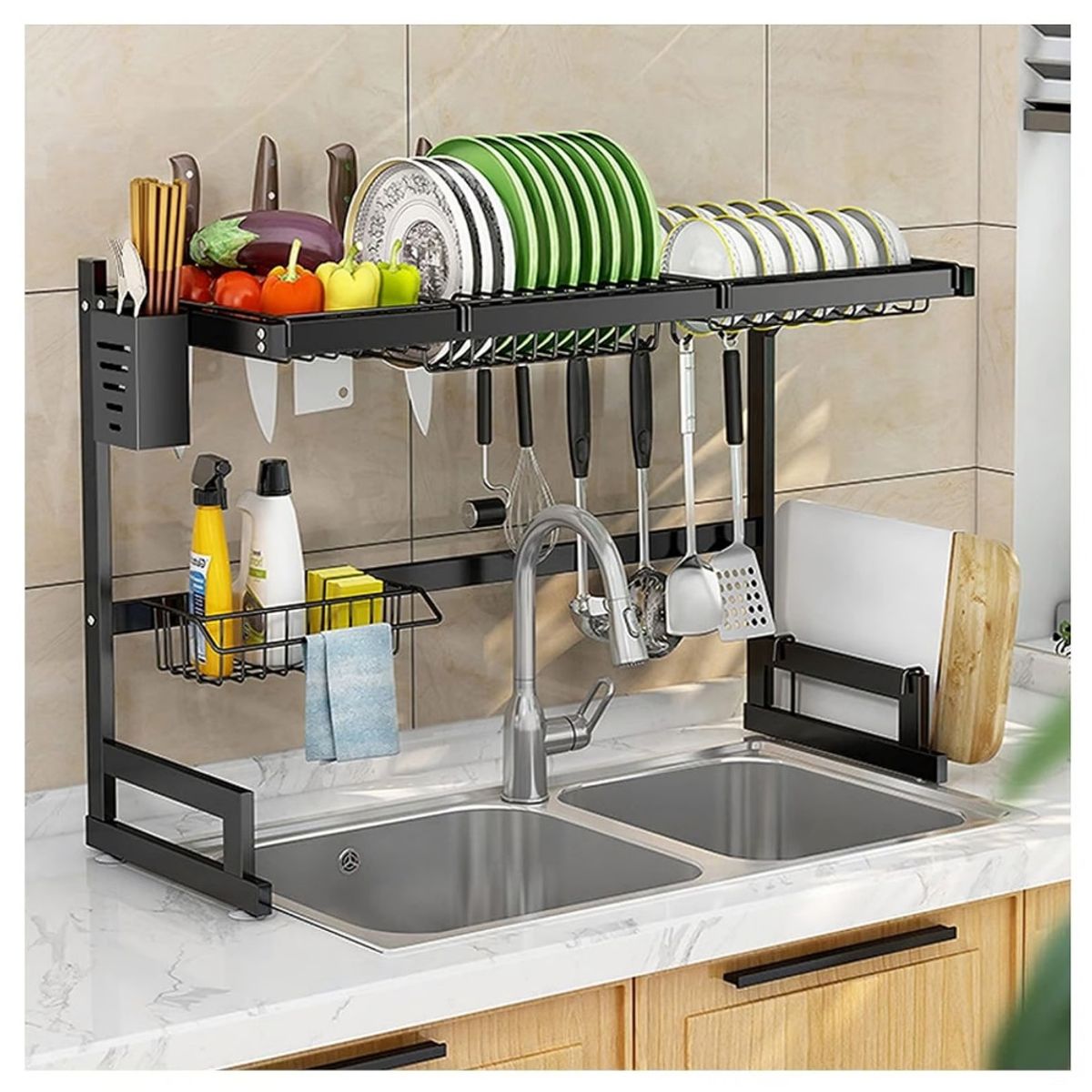 ONE PIXEL - Escurridor De Platos Metálico Para Sobre Poner En Lavaplatos 85cm