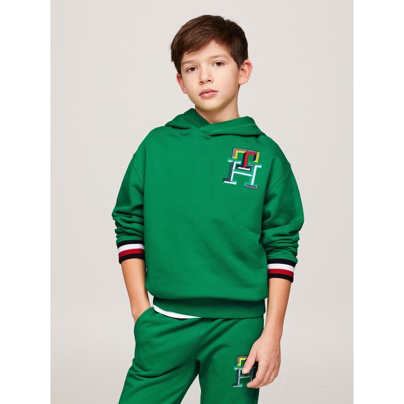 TOMMY HILFIGER - Buzo Verde Niño Con Monograma Th Y Puños Distintivos Tommy Hilfiger
