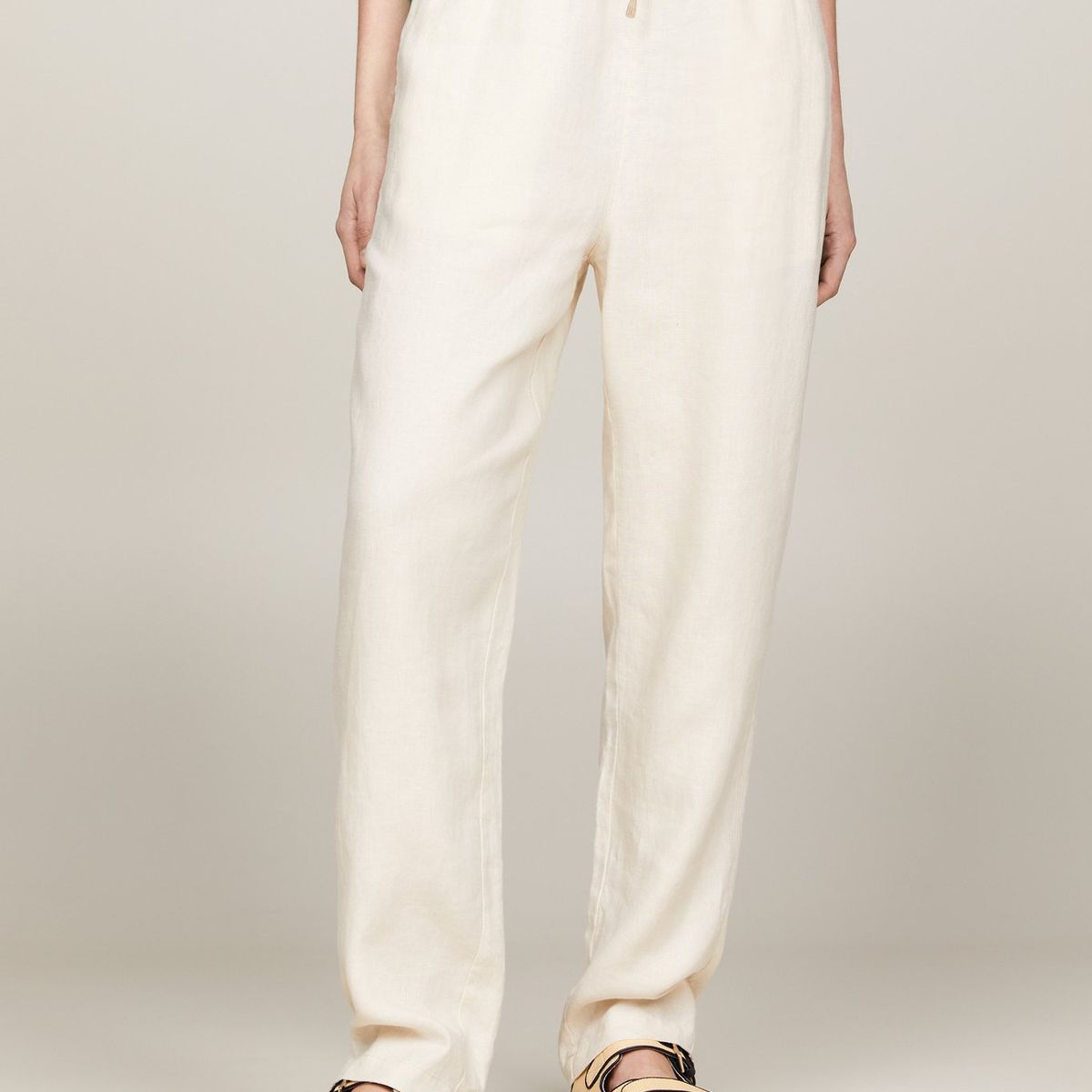 TOMMY HILFIGER - Pantalón beige Casual cónico con cordón Tommy Hilfiger