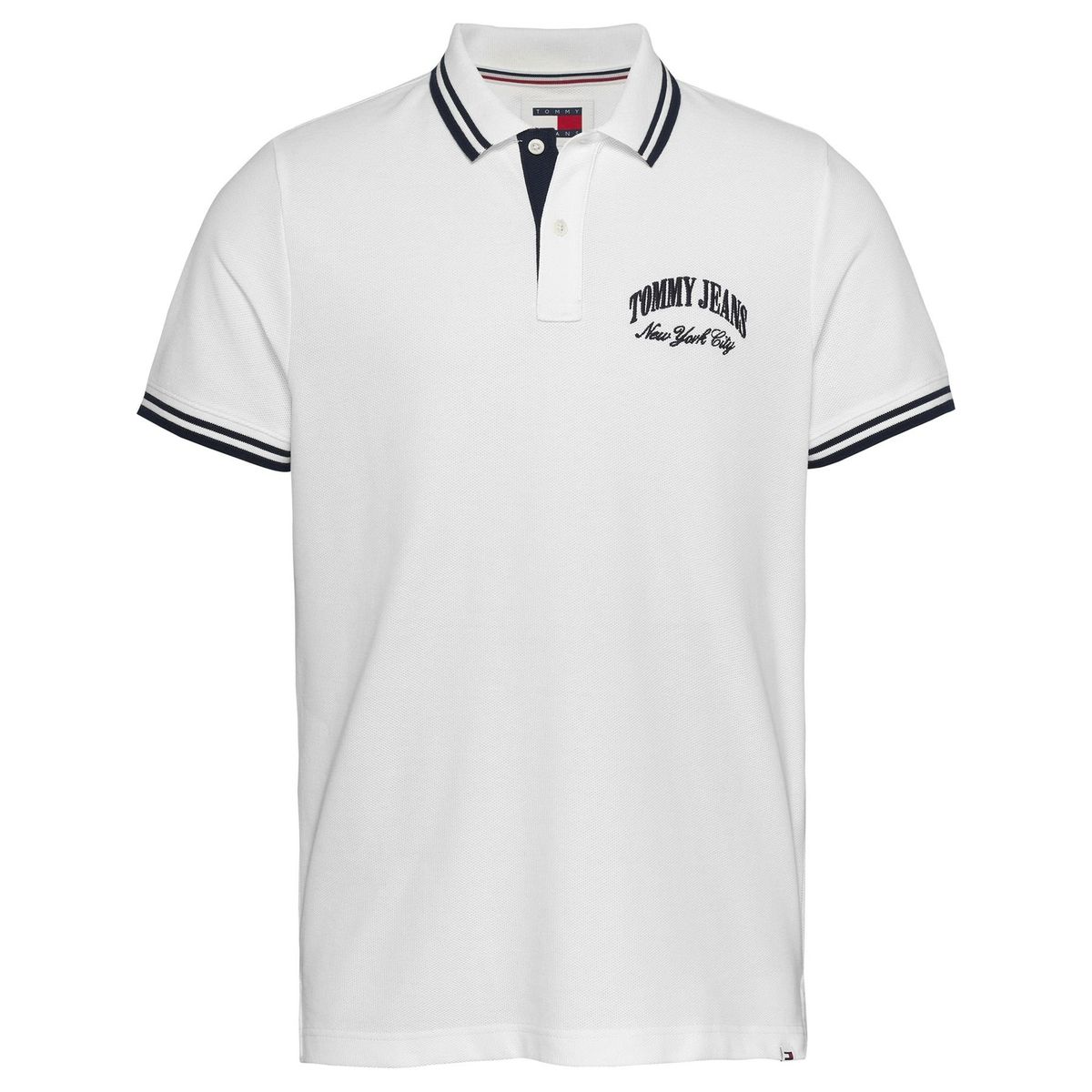 TOMMY HILFIGER - Polo blanco de corte regular con logo Tommy Jeans