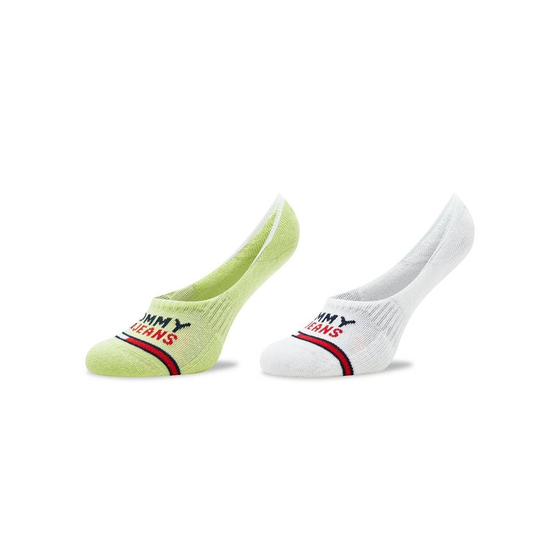 TOMMY HILFIGER - Pack De 2 Calcetines Invisibles Blanco-Amarillo Tommy Hilfiger