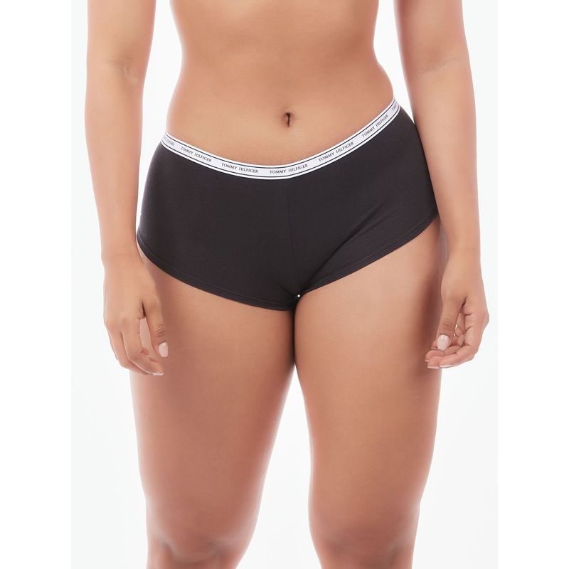 TOMMY HILFIGER - Boyshort Negro Con Logo Para Mujer Tommy Hilfiger