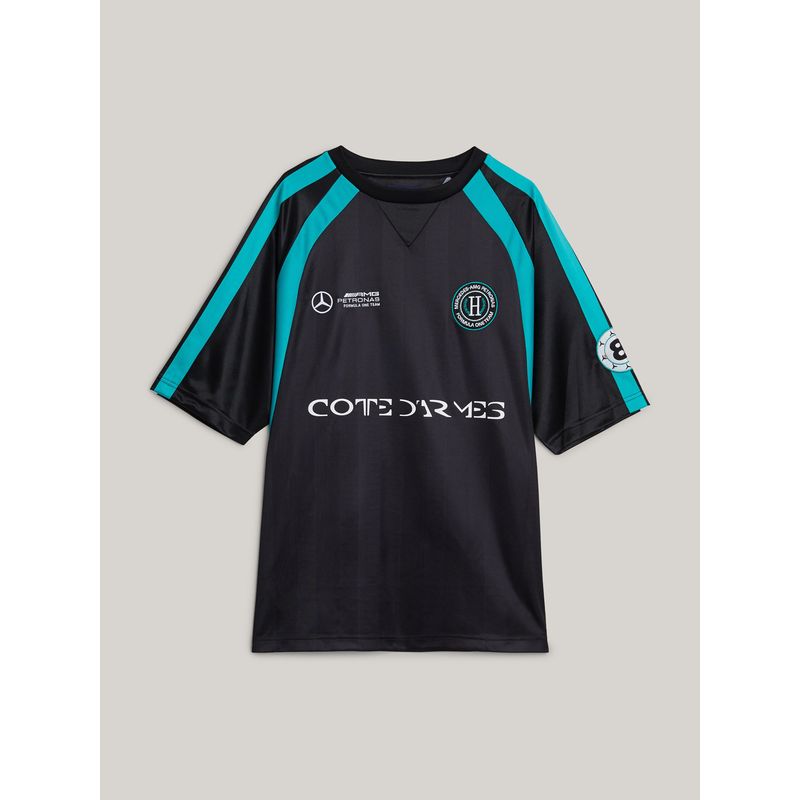 TOMMY HILFIGER - Camiseta negra de fútbol Tommy x Mercedes F1 x CR George Russell Tommy Hilfiger
